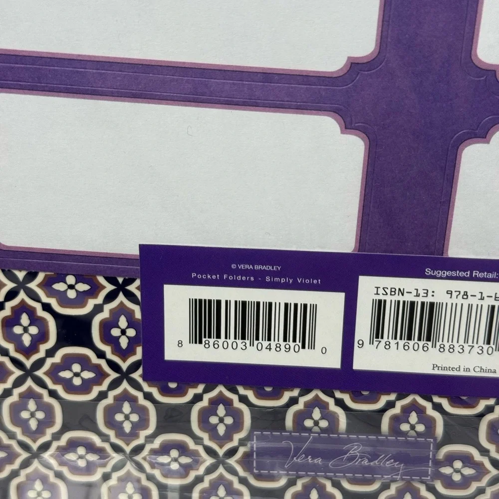 NWT Vera Bradley Simply Violet Pocket Folders Retired Rare